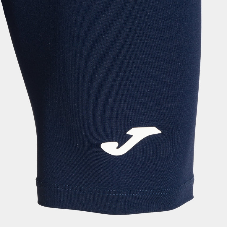 Pantaloncino running Joma 103489.300 blu vista laterale con dettaglio cuciture FLATLOCK