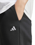 Pantalone donna Adidas Essentials Feel Cozy JC5921 nero con logo ricamato, abbigliamento casual comfort premium, logo e tasca