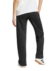 Pantalone donna Adidas Essentials Feel Cozy JC5921 nero con logo ricamato, abbigliamento casual comfort premium, posteriore