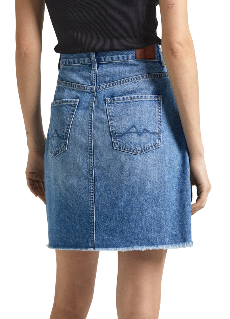 Pepe Jeans minigonna da donna in denim HW PL901124MN9 blu medio