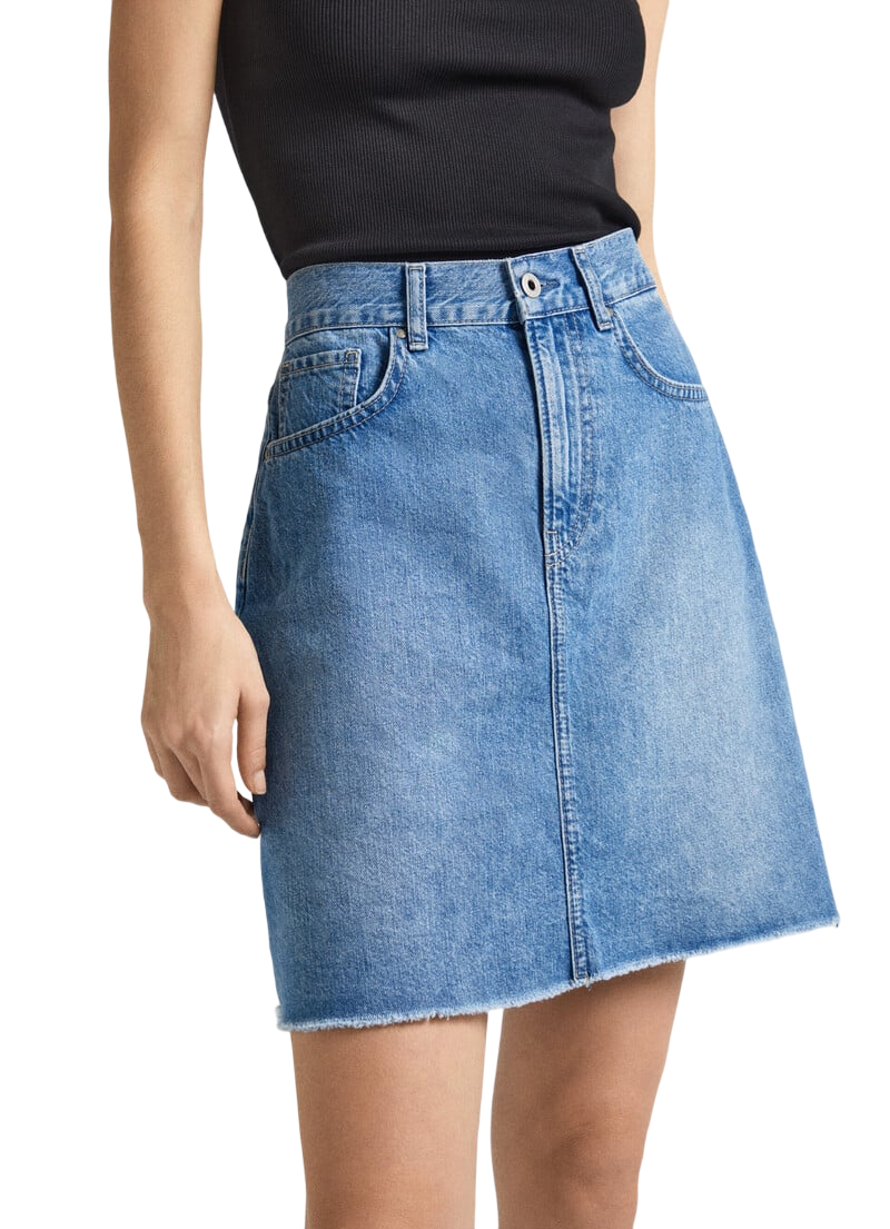Pepe Jeans minigonna da donna in denim HW PL901124MN9 blu medio