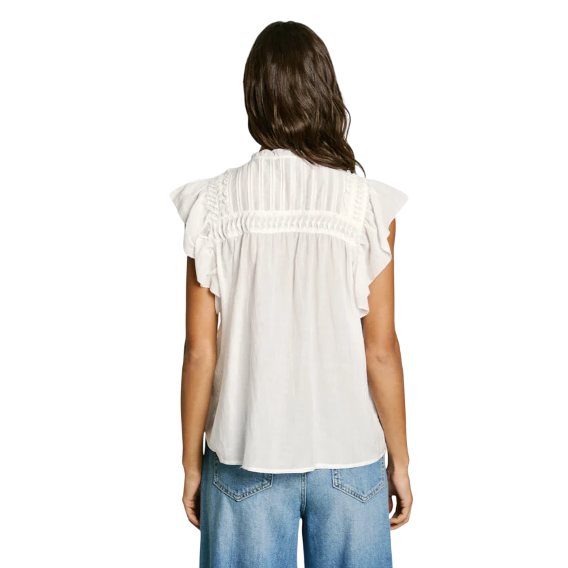 Pepe Jeans camicia da donna con maniche volant Diallo PL305028 808 panna