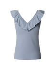 Pepe Jeans canotta a coste con scolo a V Millie PL506050 516 celeste1