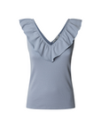 Pepe Jeans canotta a coste con scolo a V Millie PL506050 516 celeste