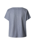Pepe Jeans maglietta scollata manica corta da donna in cotone fiammato Malena PL506053 516 blu stordito1