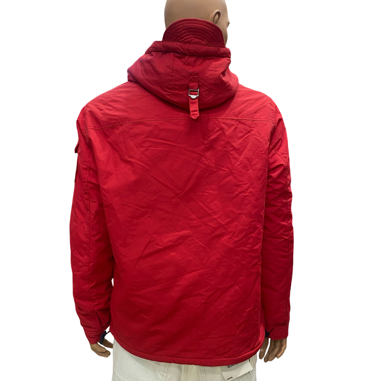 Pickwick giaccone da uomo con cappuccio mezza zip e tascone a marsupio Anorak Vulcano rosso
