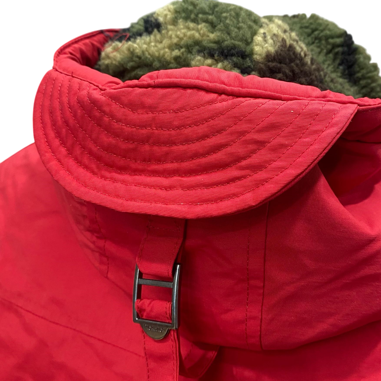 Pickwick giaccone da uomo con cappuccio mezza zip e tascone a marsupio Anorak Vulcano rosso