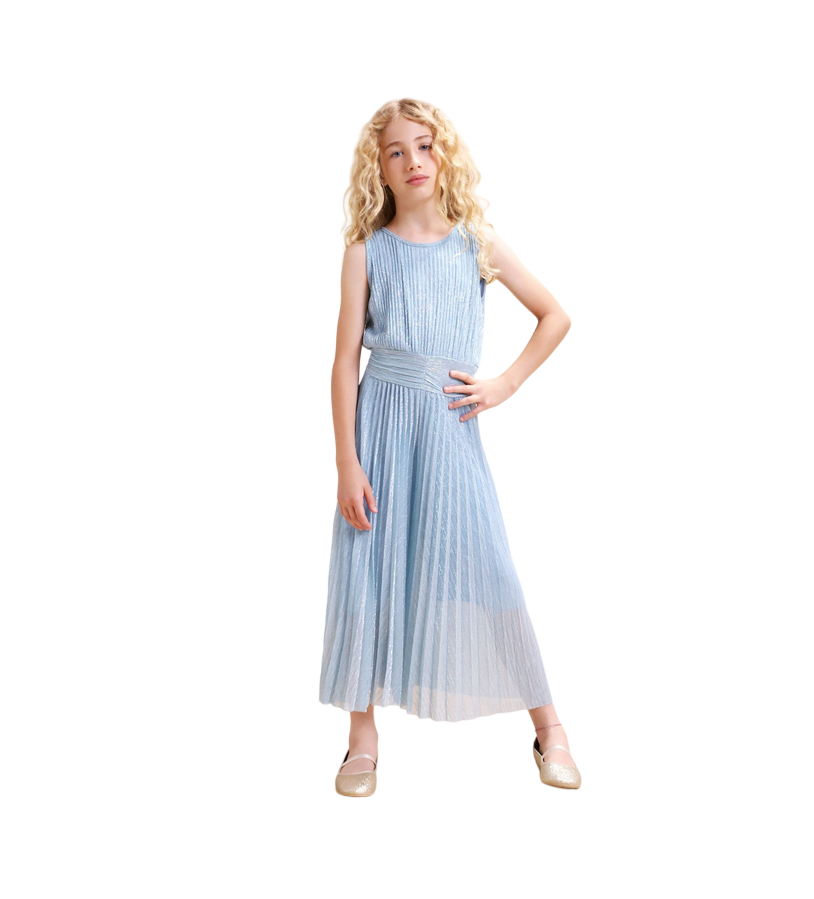 Please Tuta smanicata plissettata con pantaloni a palazzo TC00032G62 acqua pura
