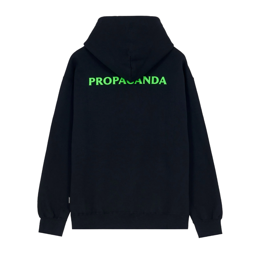 Propaganda felpa da adulto con cappuccio Logo Fire 301-01 nero