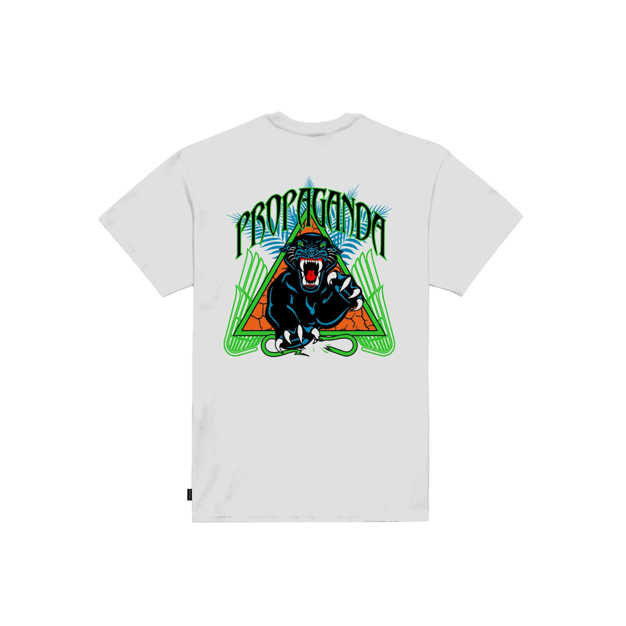 Propaganda maglietta manica corta da uomo con stampa Triangle Panther 892-02 bianco