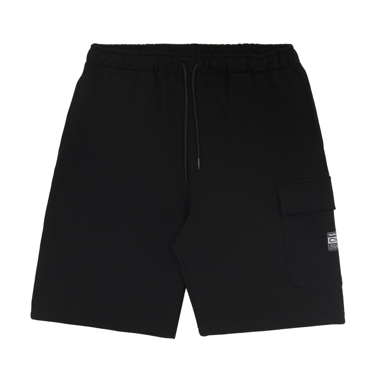 Propaganda pantaloncino cargo da uomo in cotone Label Sweatshort 650-01 nero