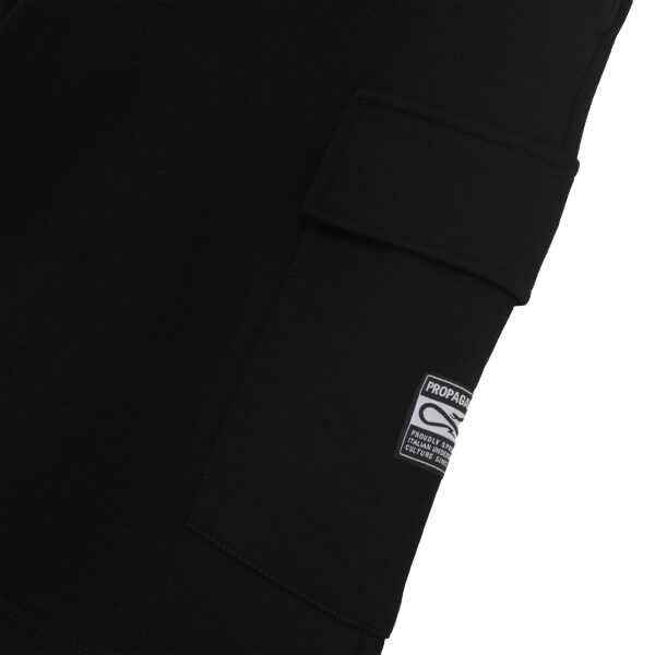 Propaganda pantaloncino cargo da uomo in cotone Label Sweatshort 650-01 nero