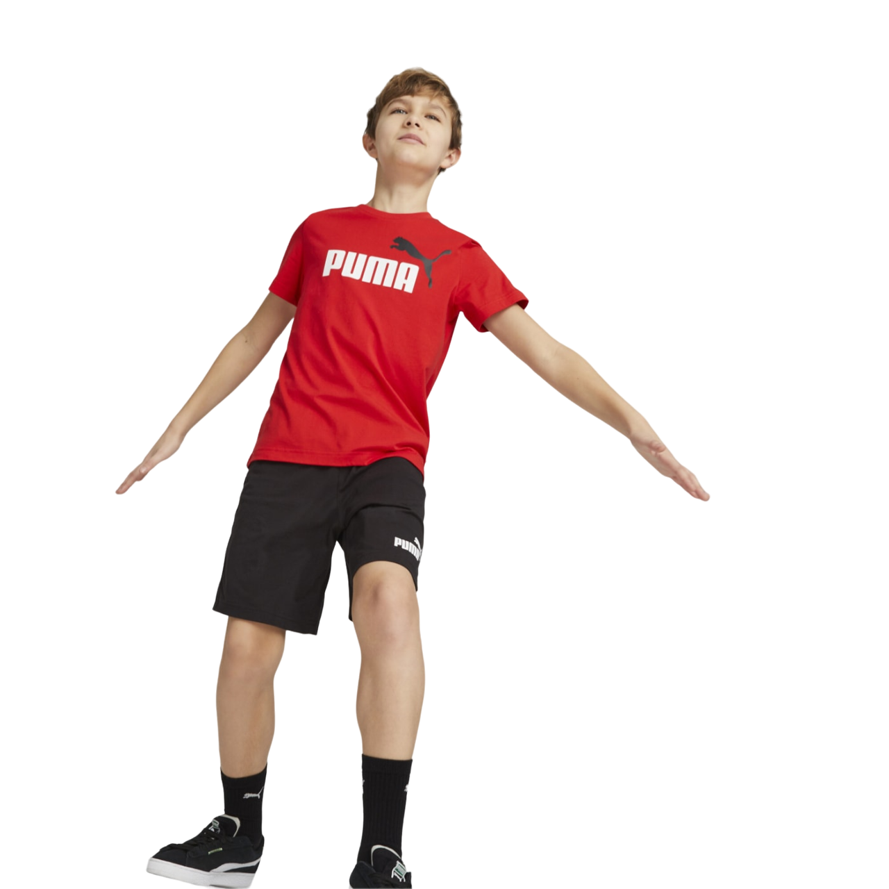 Puma Completino da ragazzo maglietta e pantaloncino in jersey 847310-21 rosso