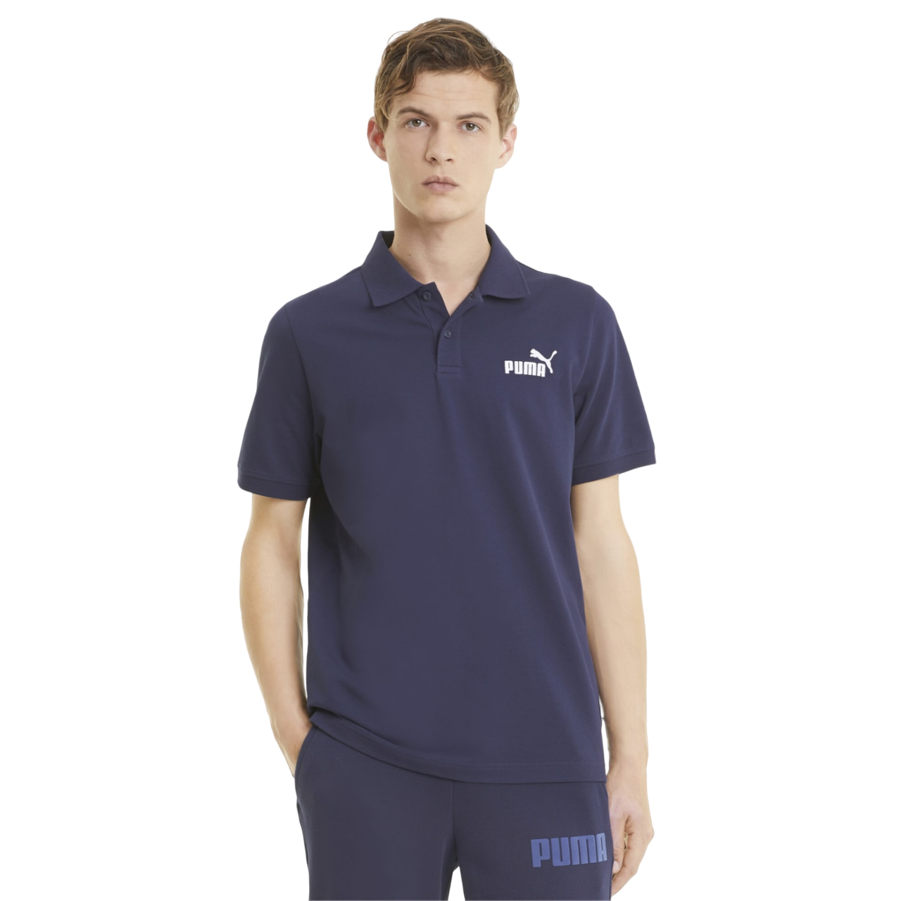 Puma Polo manica corta da uomo in cotone pique 586674-06 blu