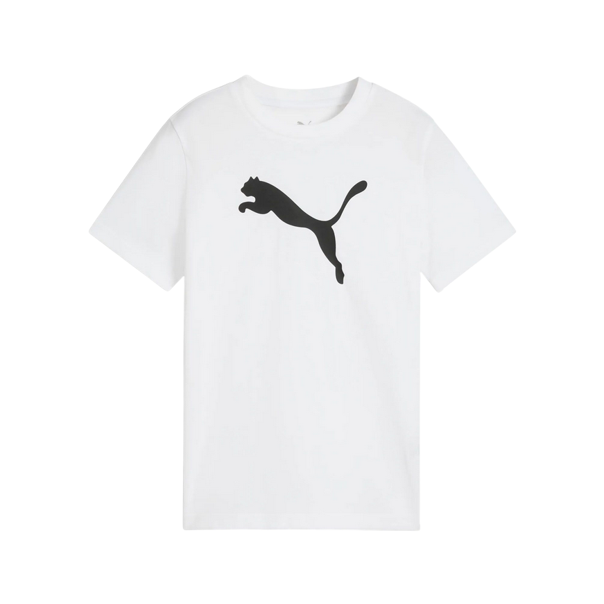 Puma maglietta manica corta junior con logo grande Essential 684907-02 frontale bianco