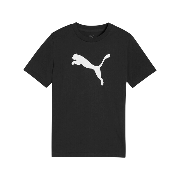 Puma maglietta manica corta junior con logo grande Essential 684907-16, vista frontale nero