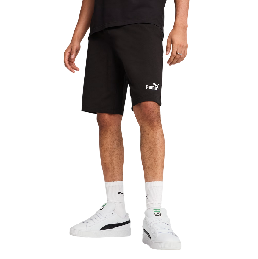 Puma pantaloncino sportivo da uomo in cotone jersey con logo ricamato 682600-01 nero