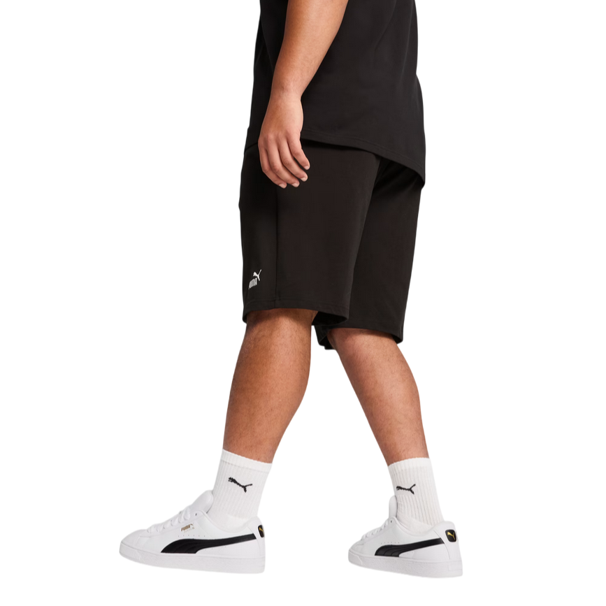 Puma pantaloncino sportivo da uomo in cotone jersey con logo ricamato 682600-01 nero