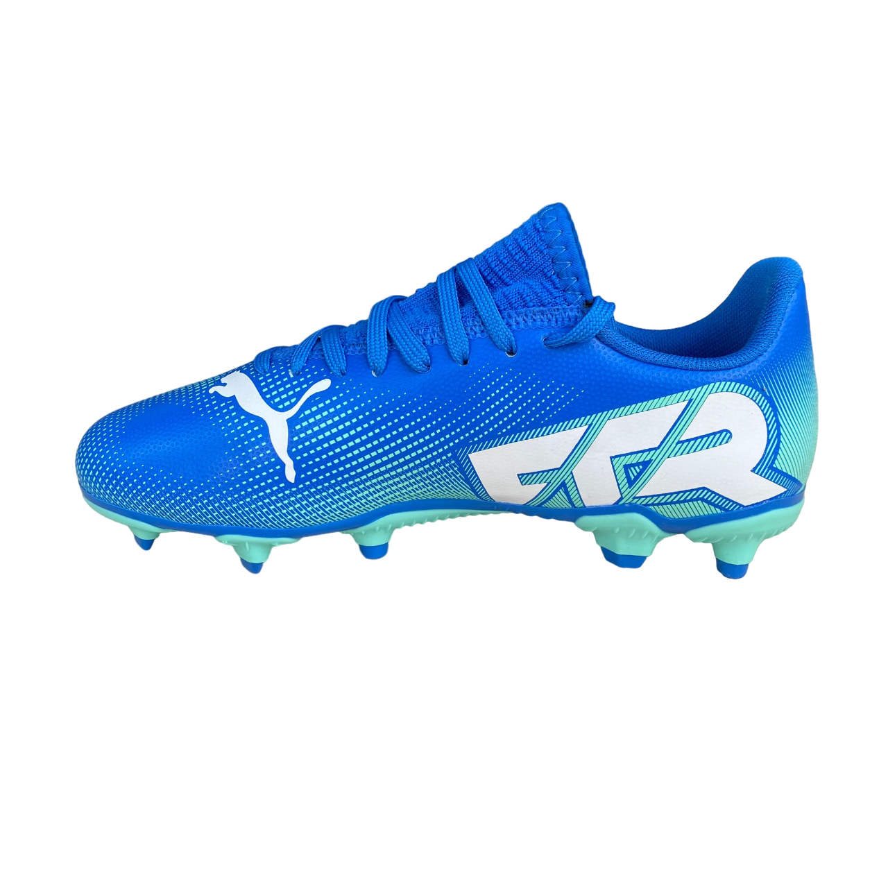 Puma scarpa da calcio ragazzo Future 7 Play FG/AG 107949-01 blu azzurro-menta