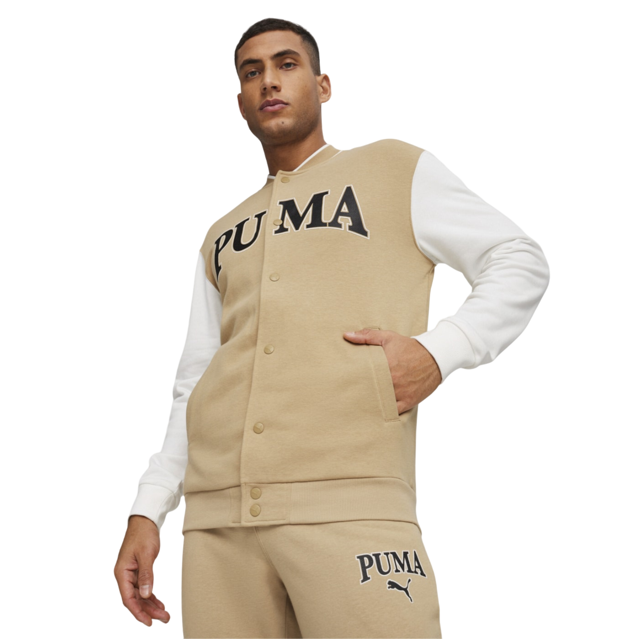 Puma giacca bomber in felpa Squad 678971-83 tortora