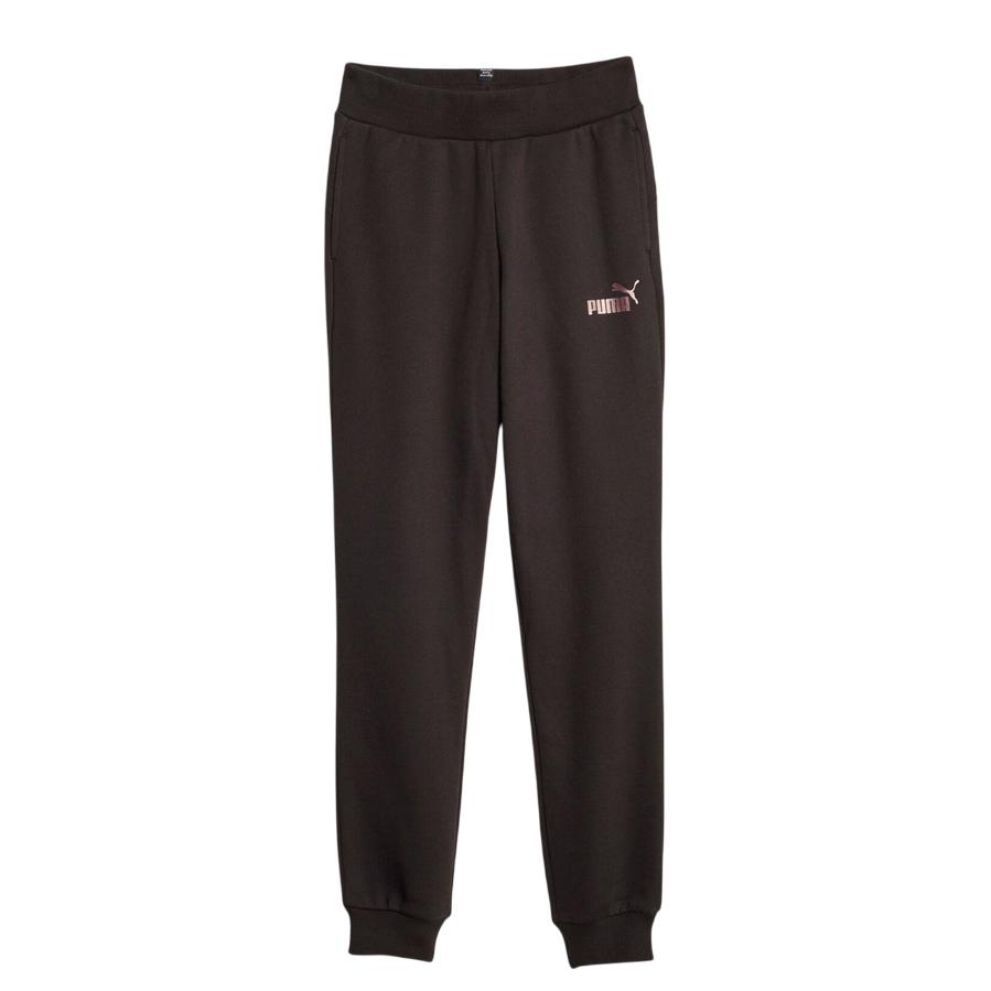 Puma pantalone in felpa da ragazza con polsino ESS+ Sweatpants 672114-56 nero-bronzo