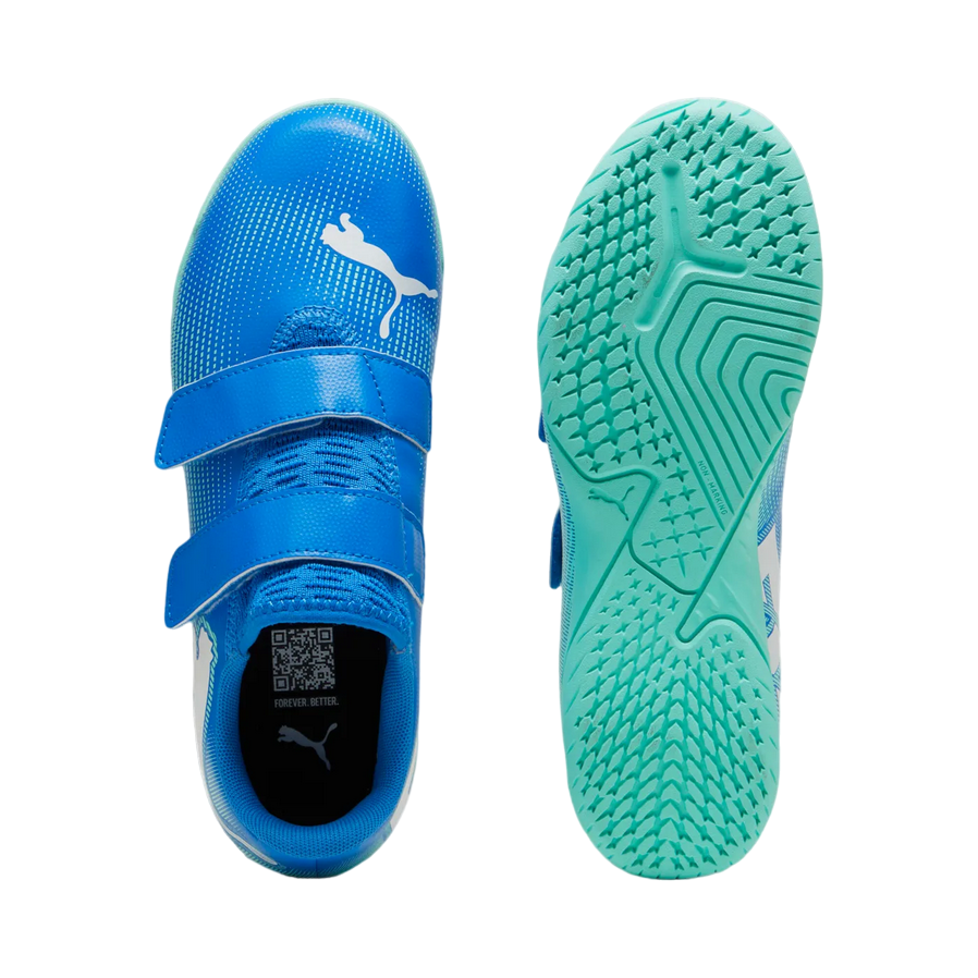 Puma scarpa da calcetto indoor da ragazzo con strappo 107956-01 azzurro-menta