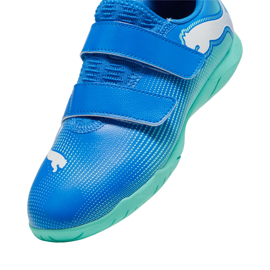 Puma scarpa da calcetto indoor da ragazzo con strappo 107956-01 azzurro-menta
