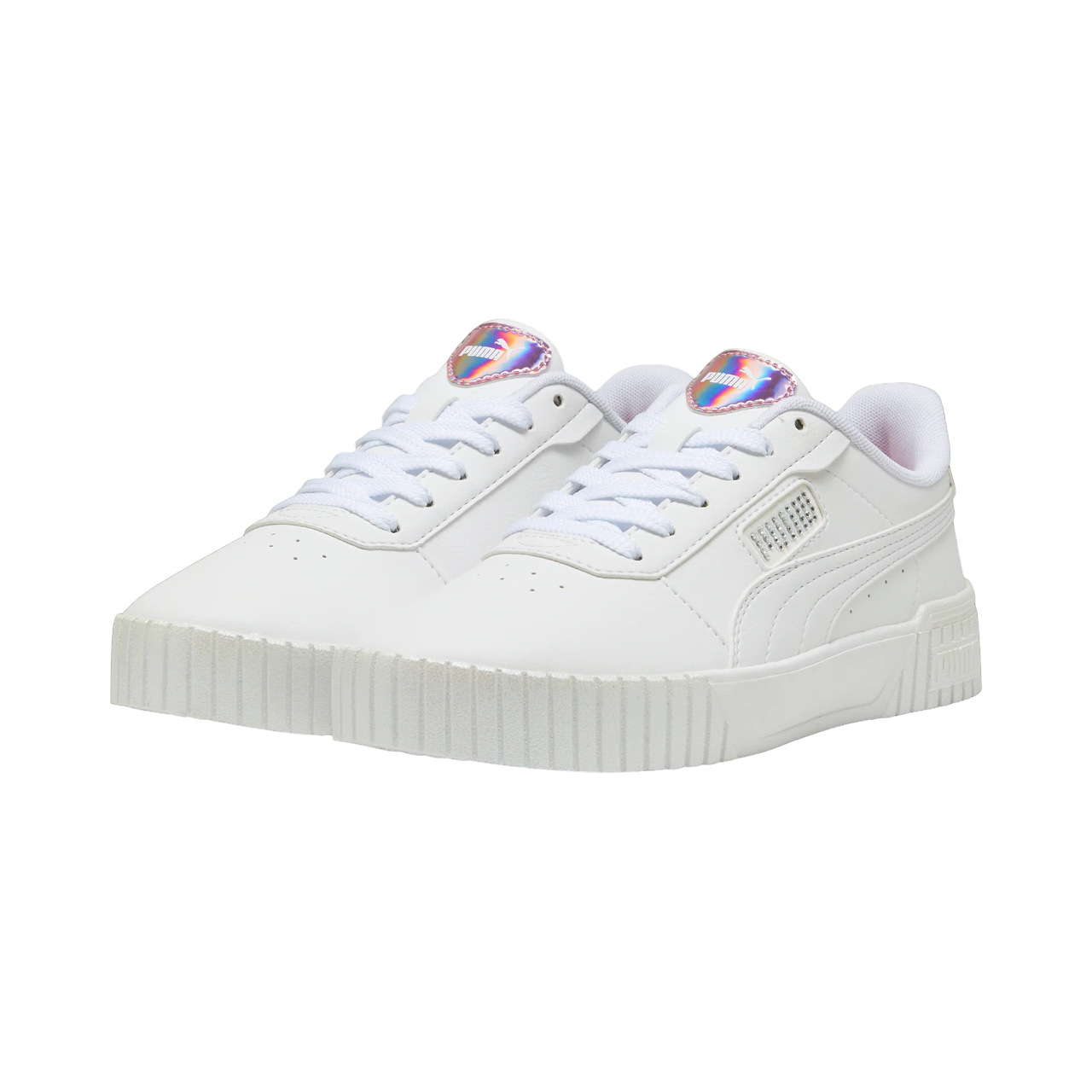 Puma scarpa sneakers da donna Carine 2.0 GirlPower 395095-01 bianco-argento