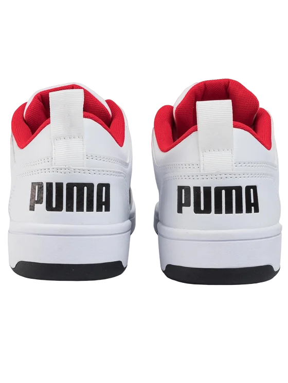 Puma scarpa sneakers da uomo Rebound Lay Up Lo 369866 01 bianco nero rosso