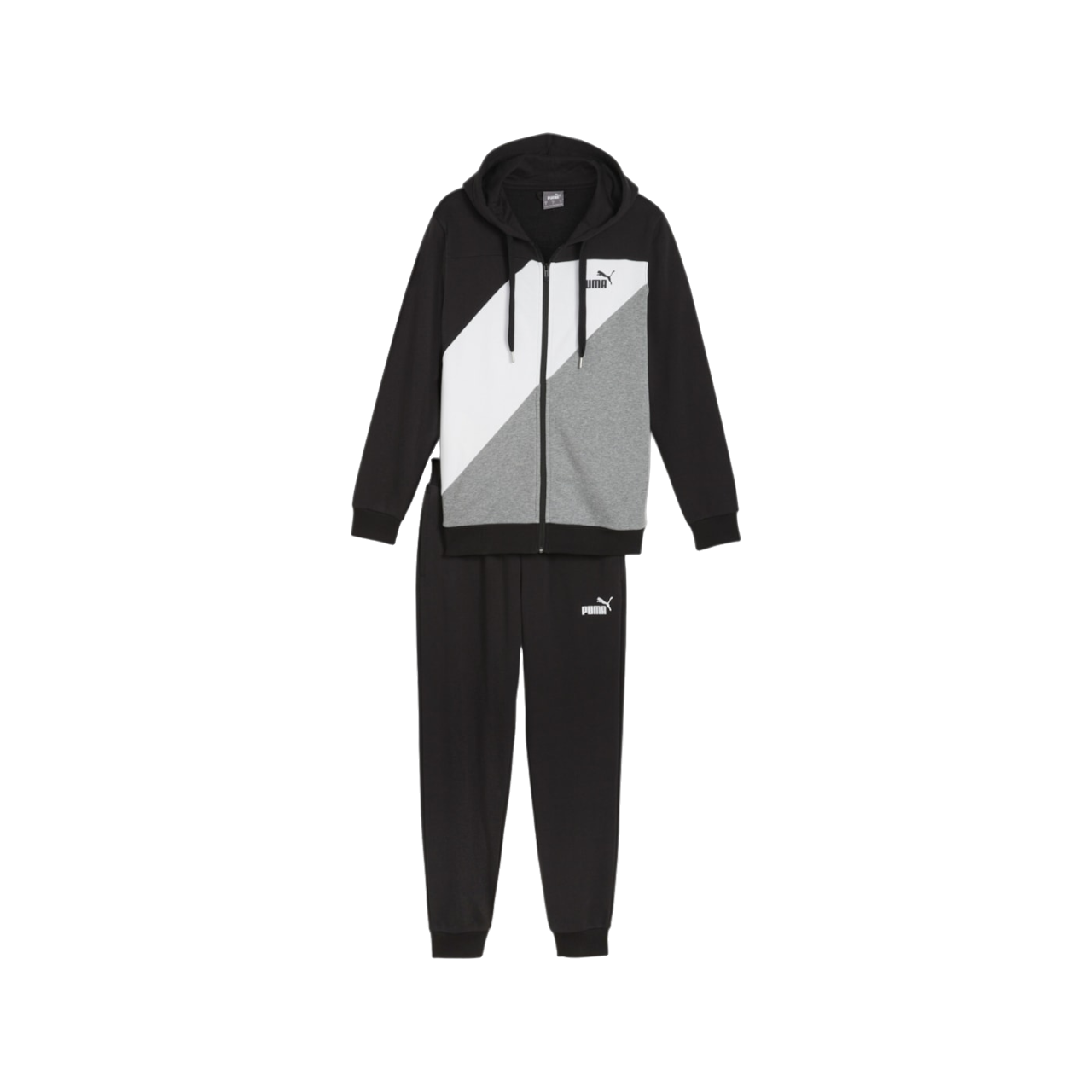 Puma tuta sportiva da uomo con cappuccio 679730-01 nero-bianco
