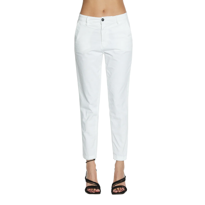 Relish Pantalone da donna CAROL_1 vita media chino slim fit gabardine RDP2407016029 latte