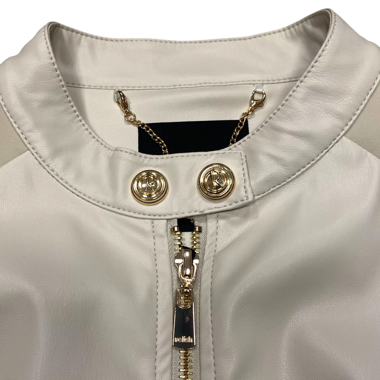 Relish giubbino effetto pelle da donna con collo coreano Ambrose RDP2405011001 betulla