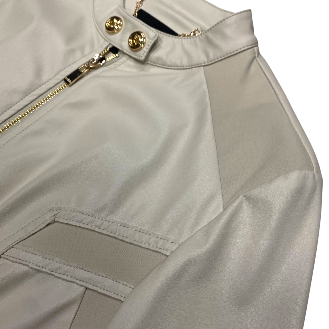 Relish giubbino effetto pelle da donna con collo coreano Ambrose RDP2405011001 betulla