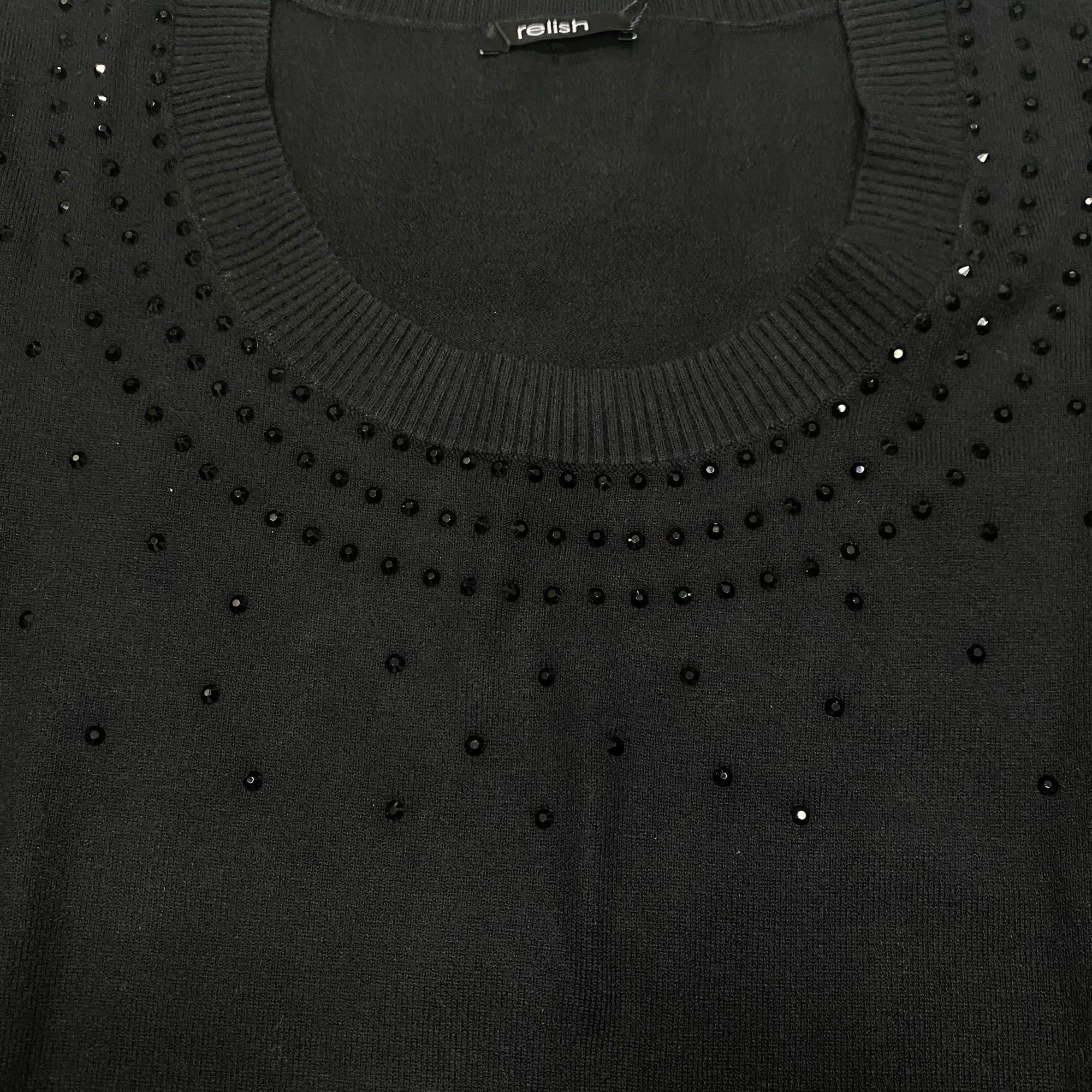 Relish maglia manica lunga con scollo ampio con strass Morgana RDA2402605059 nero