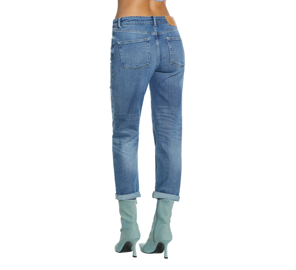 Relish pantalone jeans da donna 5 tasche a vita media Cindy 22 RDP2407016016 blu medio