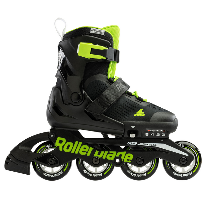 Rollerblade Pattino in linea estensibile da ragazzi Microblade 07221900T83 nero verde