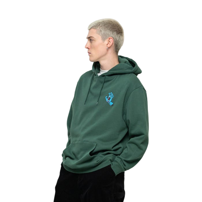 Santa Cruz Felpa con cappuccio e tasca a marsupio Screaming Hand Chest verde
