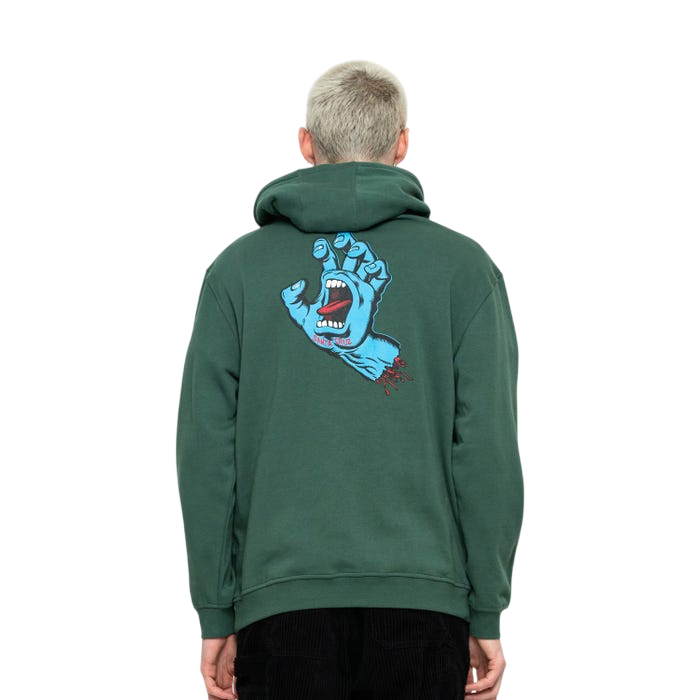 Santa Cruz Felpa con cappuccio e tasca a marsupio Screaming Hand Chest verde