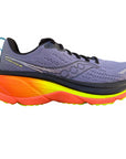 Scarpe running Saucony Hurricane 25 colore shadow grigio per uomo, vista laterale con logo e design tecnico