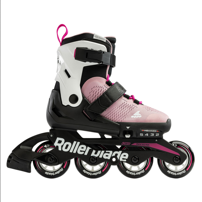 Rollerblade Pattino in linea estensibile da ragazza Microblade 07221900T93 rosa bianco