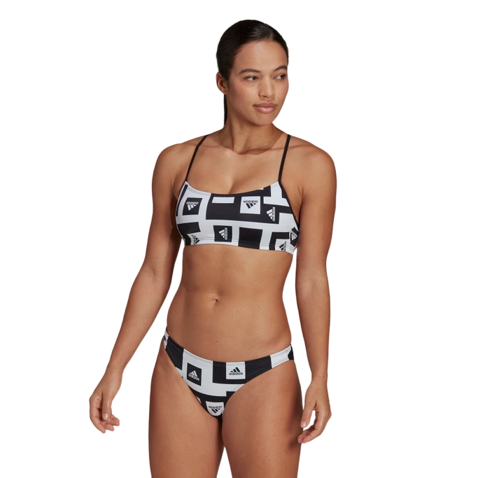 Adidas Costume da donna Bikini Logo Graphic H62031 bianco nero Sportiamo