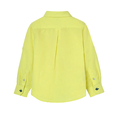 Boboli camicia bambino e ragazzo in lino a manica lunga 736039-1179 lemon