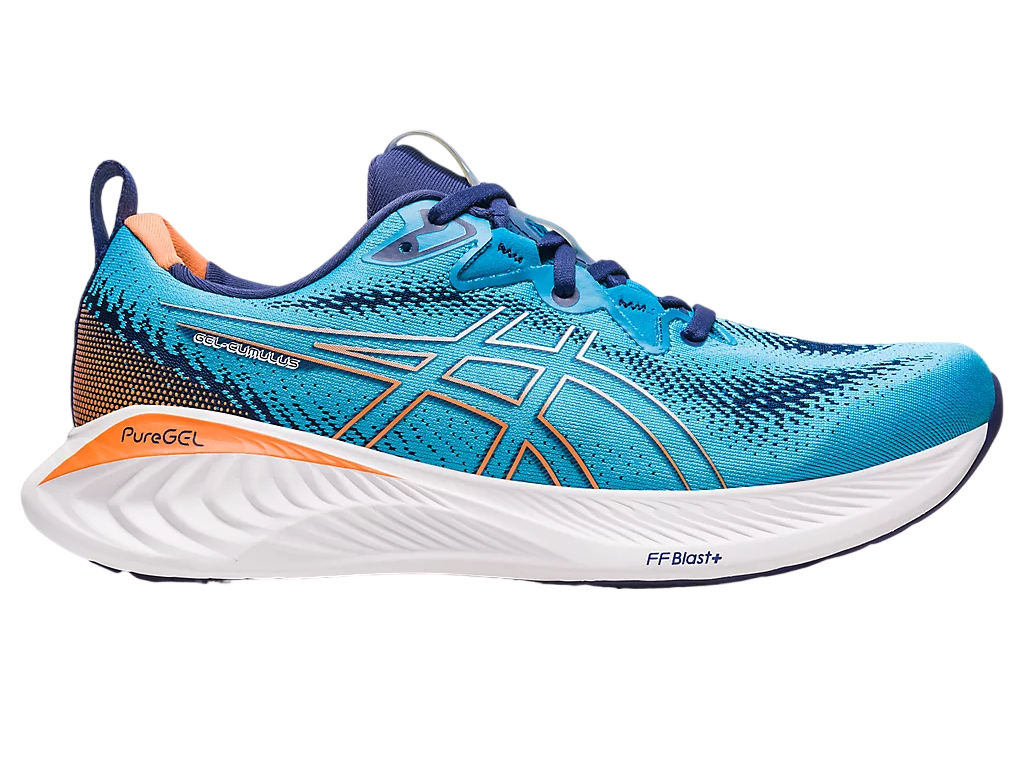 Asics scarpa da corsa da uomo Gel Cumulus 25 1011B621 402 blu oceano arancio