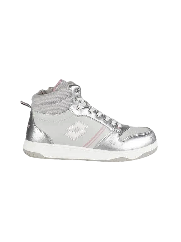 Lotto Scarpa da ginnastica da ragazza alta con Zip Rocket AMF Metal 218173 9F2 mushroom gray-white-silver