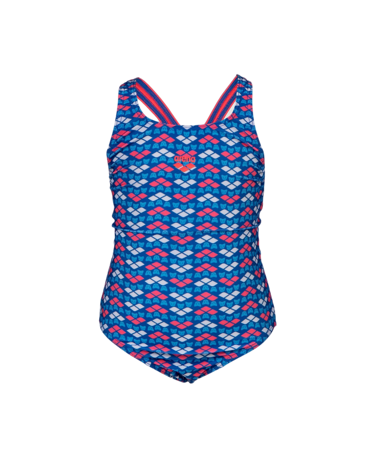 Arena Costume da bagno intero da bambina Frienda stampa Stelle 006302800 fluo red-multi