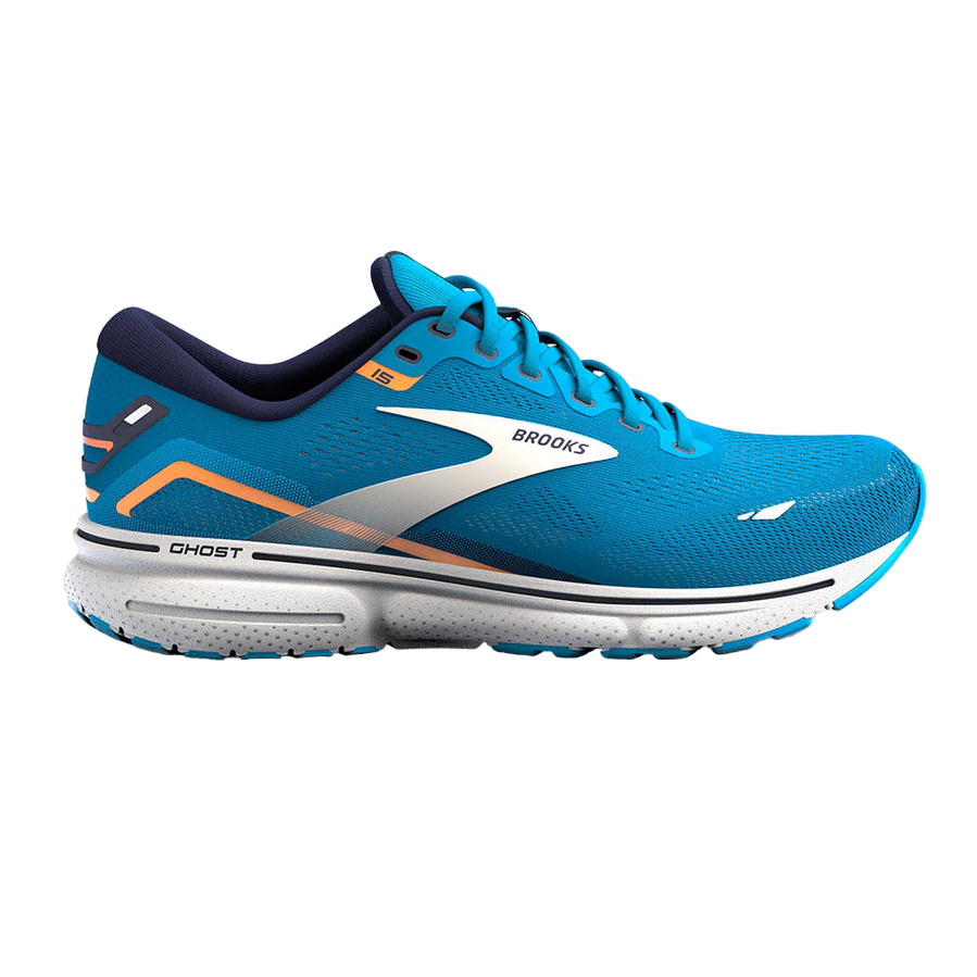 Brooks scarpa da corsa da uomo Ghost 15 1103931D480 blu chiaro-arancio