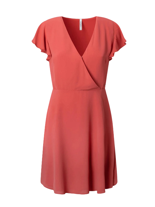 Pepe Jeans Abito da donna con scollo incrociato Patrizia PL953269 217 rosso