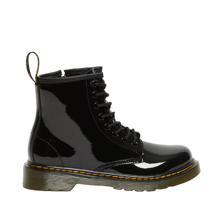 Dr Martens scarpa Anfibio da ragazza in vernice con cerniera laterale 1460 15382003 nero