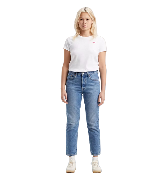 Levi's pantalone corto jeans da donna 501 cropped 362000236 blu medio