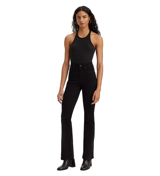 Levi's pantalone jeans da donna 725 Bootcut a vita alta 187590032 nero